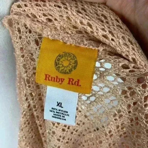 Ruby Rd sweater size XL pink metallic cardigan - Picture 6 of 8